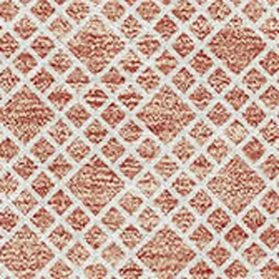 Salmon And Ivory Striped Washable Area Rug With UV Protection Photo 2