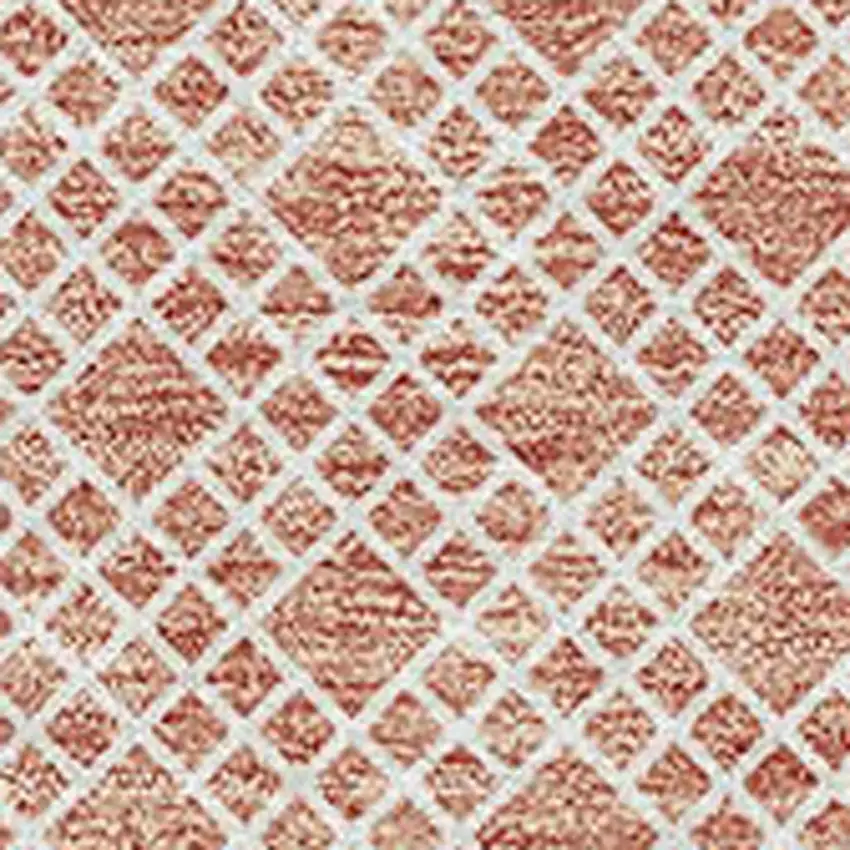 Salmon And Ivory Striped Washable Area Rug With UV Protection Photo 2