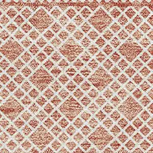 Photo of Salmon And Ivory Striped Washable Area Rug With UV Protection