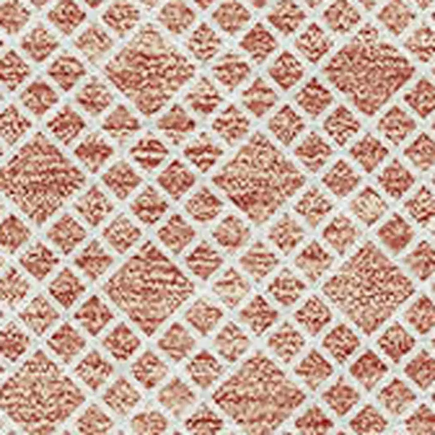 Salmon And Ivory Striped Washable Area Rug With UV Protection Photo 2