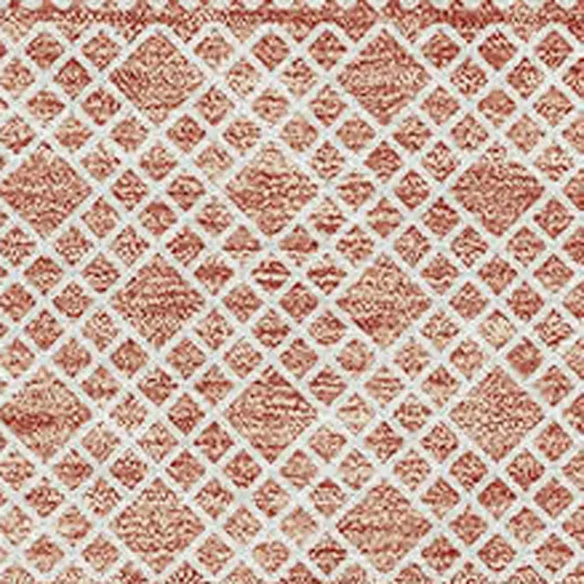 Salmon And Ivory Striped Washable Area Rug With UV Protection Photo 3