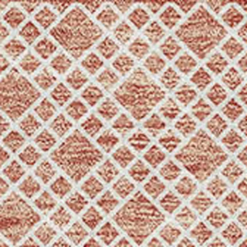 Salmon And Ivory Striped Washable Area Rug With UV Protection Photo 2