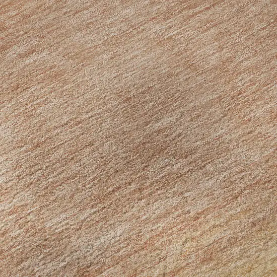 Salmon And Ivory Striped Washable Area Rug With UV Protection Photo 1