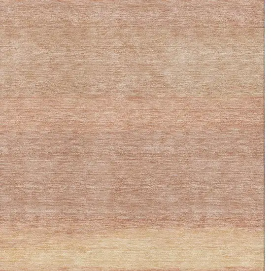 Salmon And Ivory Striped Washable Area Rug With UV Protection Photo 3