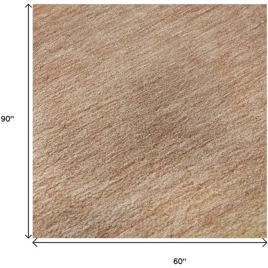 Salmon And Ivory Striped Washable Area Rug With UV Protection Photo 9