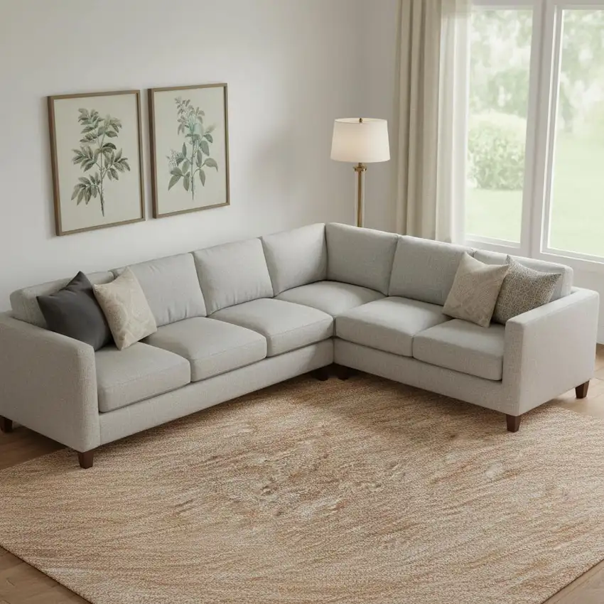 Salmon And Ivory Striped Washable Area Rug With UV Protection Photo 2