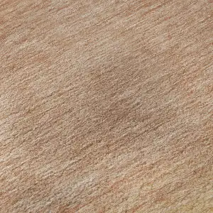 Photo of Salmon And Ivory Striped Washable Area Rug With UV Protection