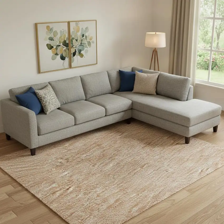 Salmon And Ivory Striped Washable Area Rug With UV Protection Photo 2