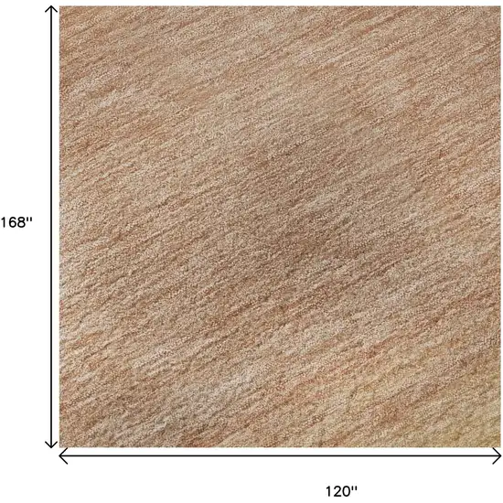 Salmon And Ivory Striped Washable Area Rug With UV Protection Photo 8