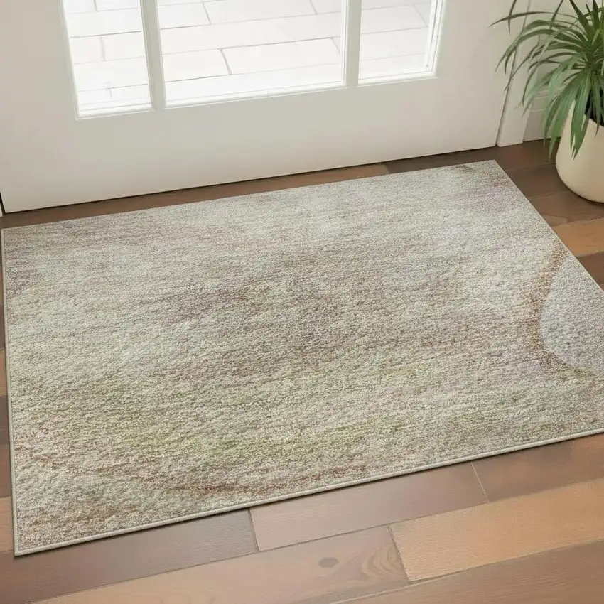 Salmon And Lavender Abstract Washable Area Rug With UV Protection Photo 2