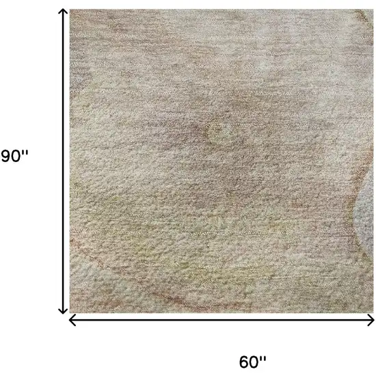 Salmon And Lavender Abstract Washable Area Rug With UV Protection Photo 9