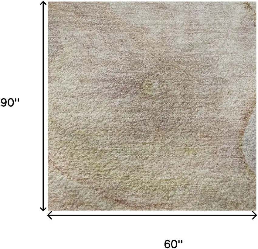 Salmon And Lavender Abstract Washable Area Rug With UV Protection Photo 9