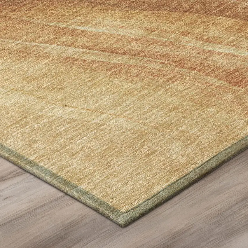 Salmon And Orange Abstract Washable Indoor Outdoor Area Rug Photo 7