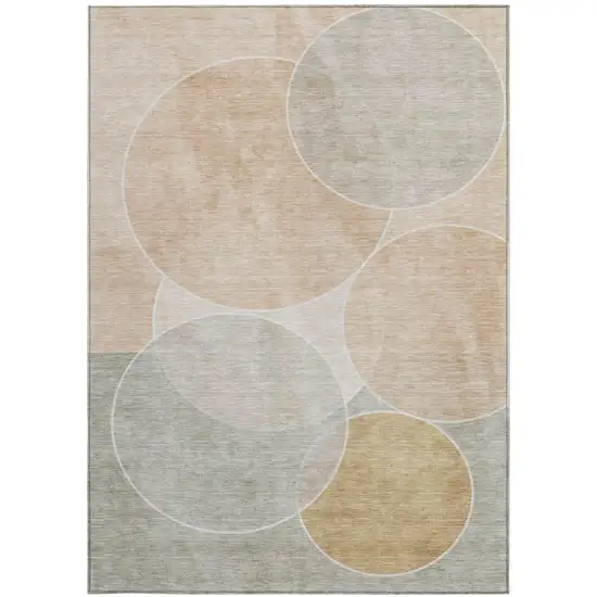 Salmon And Orange Geometric Washable Indoor Outdoor Area Rug Photo 4