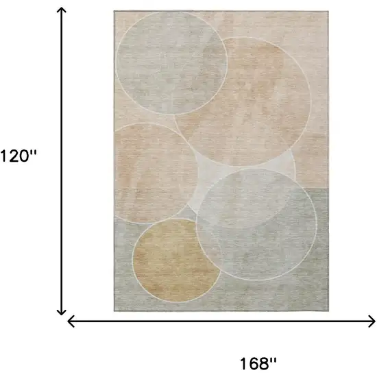 Salmon And Orange Geometric Washable Indoor Outdoor Area Rug Photo 7