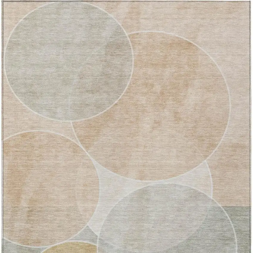 Salmon And Orange Geometric Washable Indoor Outdoor Area Rug Photo 4