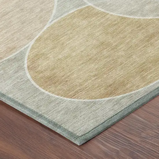 Salmon And Orange Geometric Washable Indoor Outdoor Area Rug Photo 5
