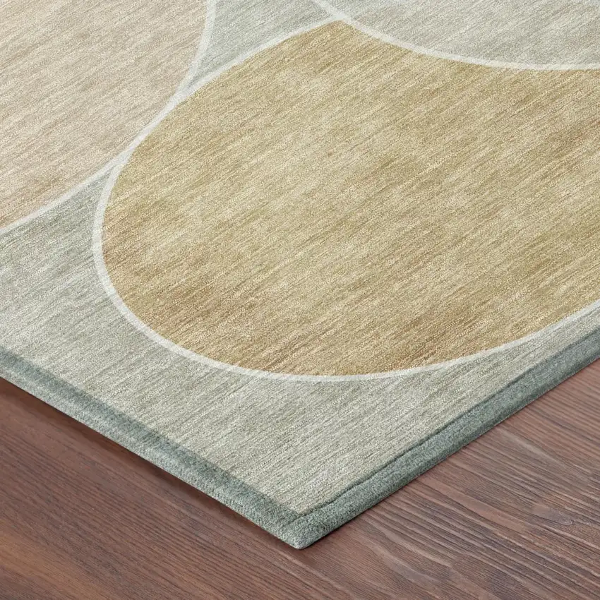 Salmon And Orange Geometric Washable Indoor Outdoor Area Rug Photo 5