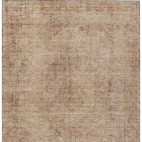 Salmon And Orange Oriental Washable Indoor Outdoor Area Rug Photo 4