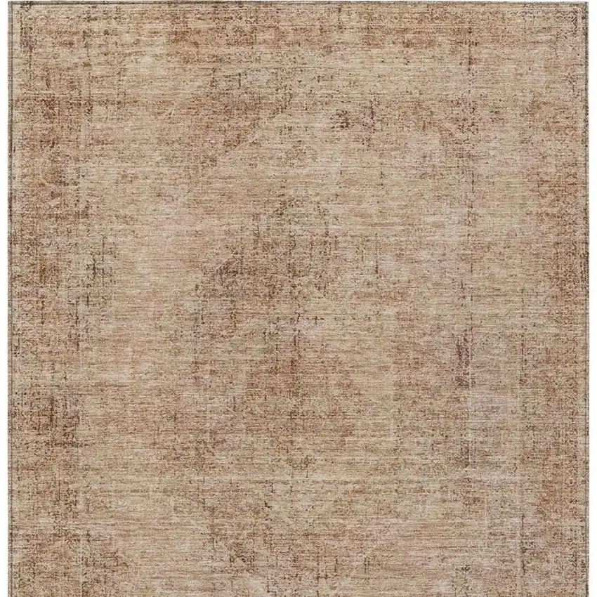 Salmon And Orange Oriental Washable Indoor Outdoor Area Rug Photo 4