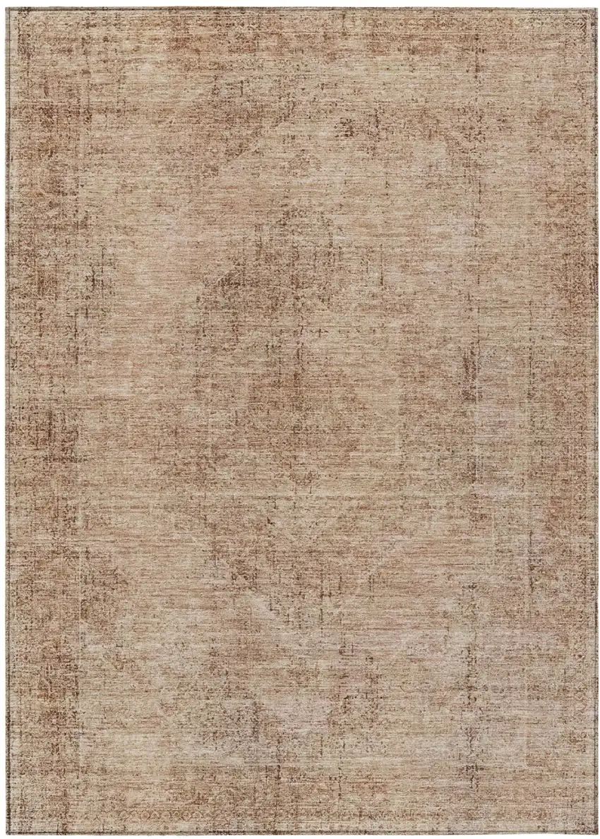 Salmon And Orange Oriental Washable Indoor Outdoor Area Rug Photo 2