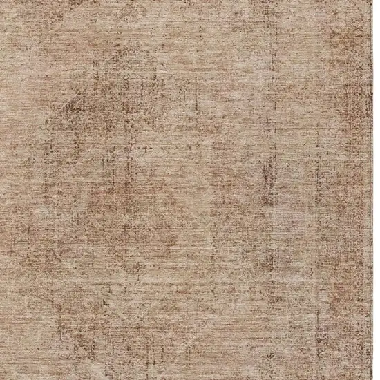 Salmon And Orange Oriental Washable Indoor Outdoor Area Rug Photo 3