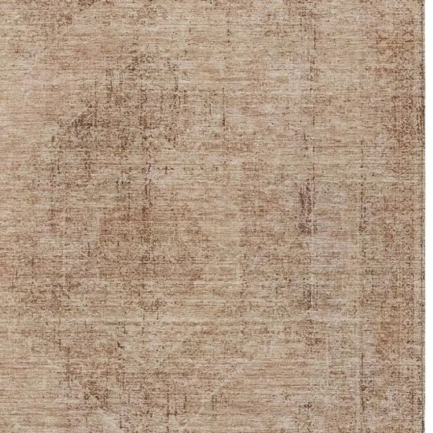 Salmon And Orange Oriental Washable Indoor Outdoor Area Rug Photo 3
