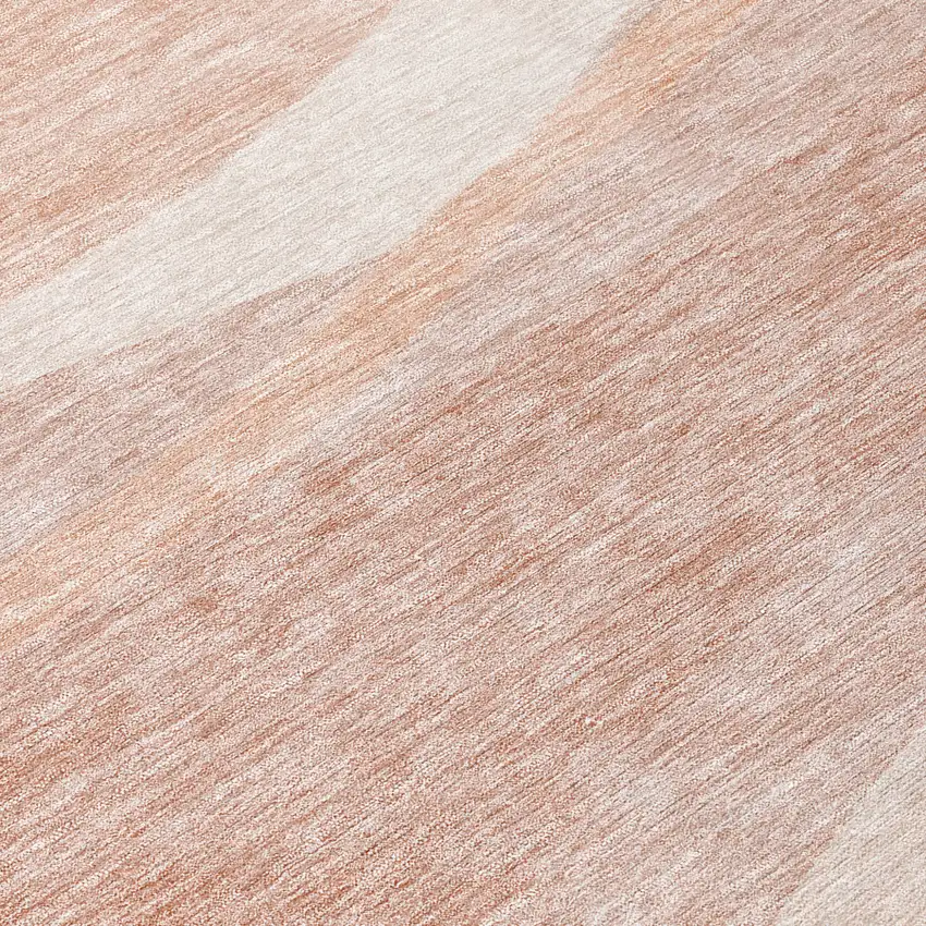 Salmon And Pink Abstract Washable Indoor Outdoor Area Rug Photo 9
