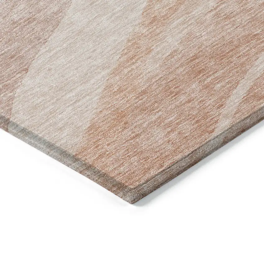 Salmon And Pink Abstract Washable Indoor Outdoor Area Rug Photo 4