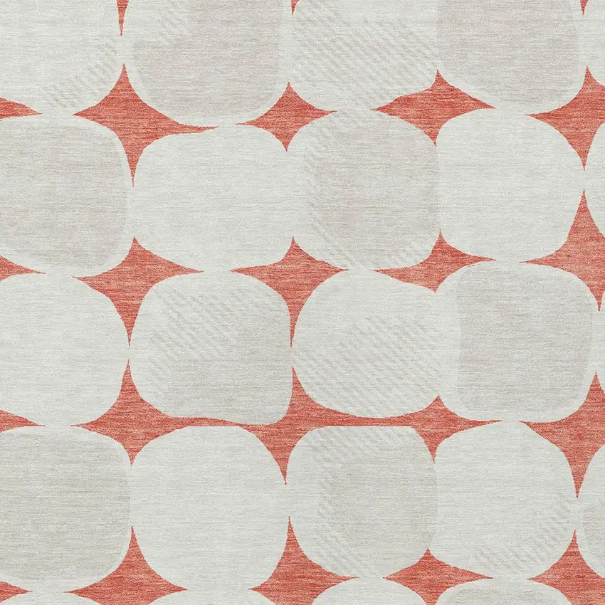 Salmon Beige And Ivory Abstract Washable Indoor Outdoor Area Rug Photo 6