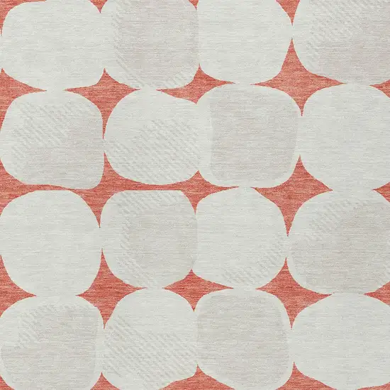 Salmon Beige And Ivory Abstract Washable Indoor Outdoor Area Rug Photo 6