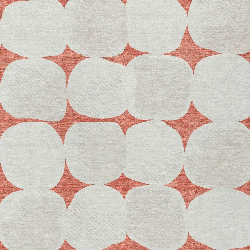 Salmon Beige And Ivory Abstract Washable Indoor Outdoor Area Rug Photo 6