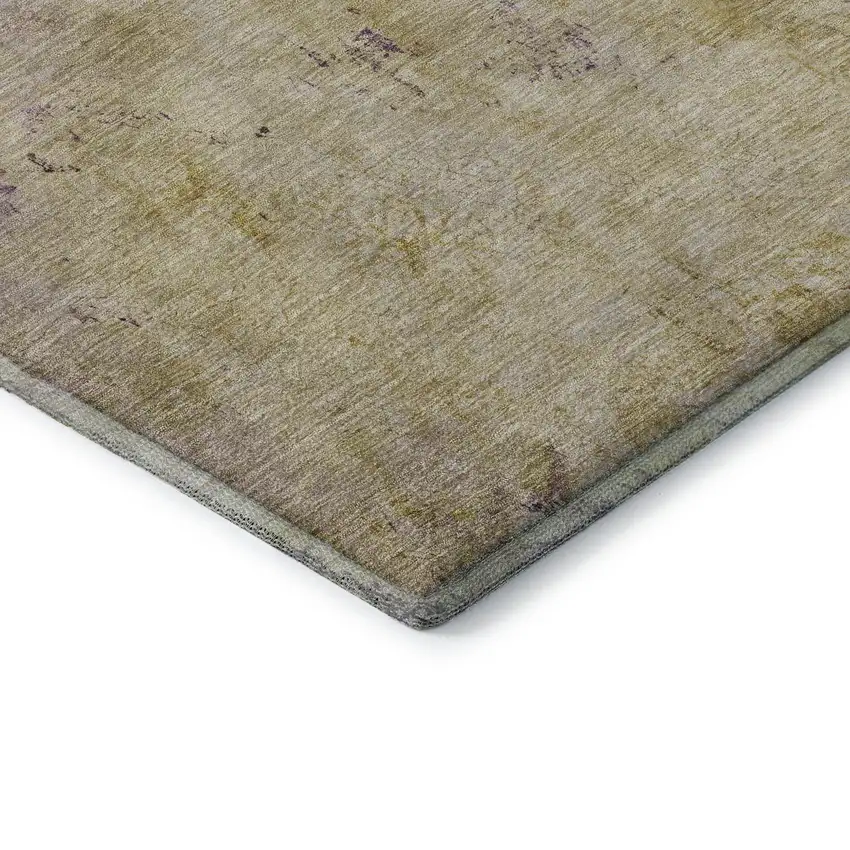 Salmon Blue And Gold Abstract Washable Area Rug With UV Protection Photo 8