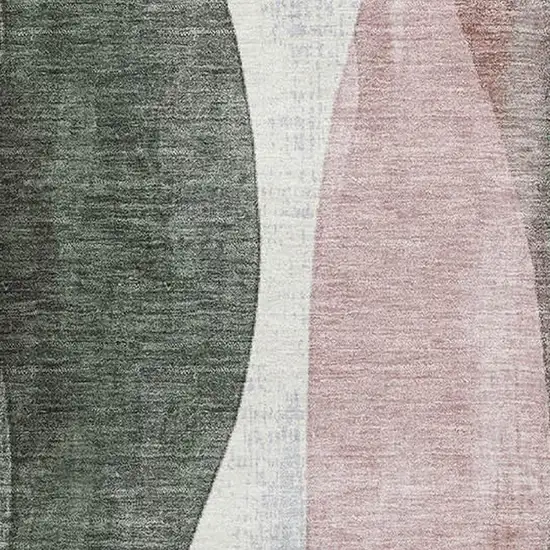 Salmon Blue And Mauve Abstract Washable Area Rug With UV Protection Photo 3