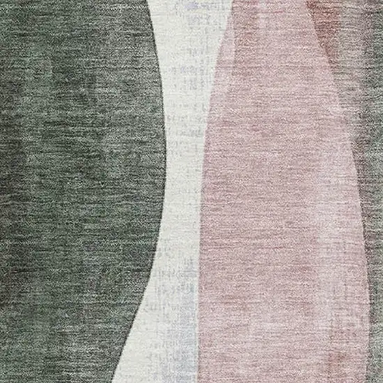 Salmon Blue And Mauve Abstract Washable Area Rug With UV Protection Photo 3