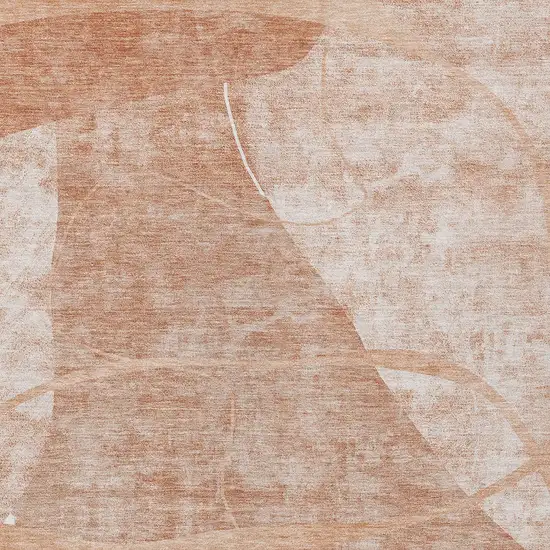 Salmon Copper And Ivory Abstract Washable Indoor Outdoor Area Rug Photo 6