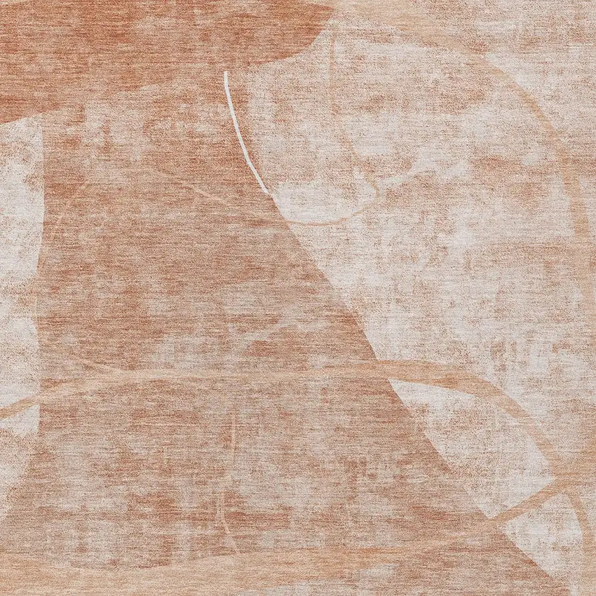 Salmon Copper And Ivory Abstract Washable Indoor Outdoor Area Rug Photo 6