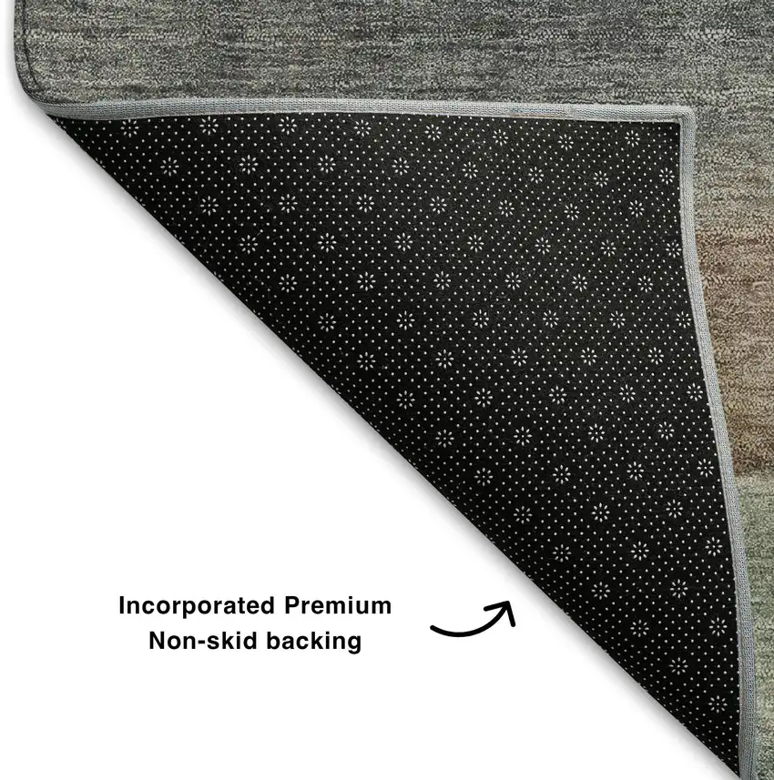 Salmon Emerald And Ivory Abstract Washable Area Rug With UV Protection Photo 7