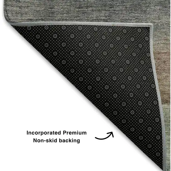 Salmon Emerald And Ivory Abstract Washable Area Rug With UV Protection Photo 7