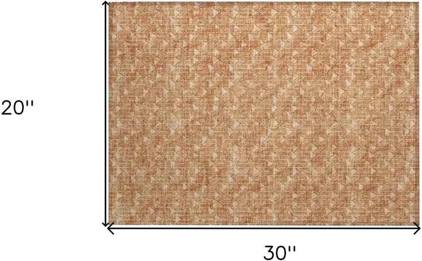 Salmon Geometric Washable Non Skid Indoor Outdoor Area Rug Photo 3