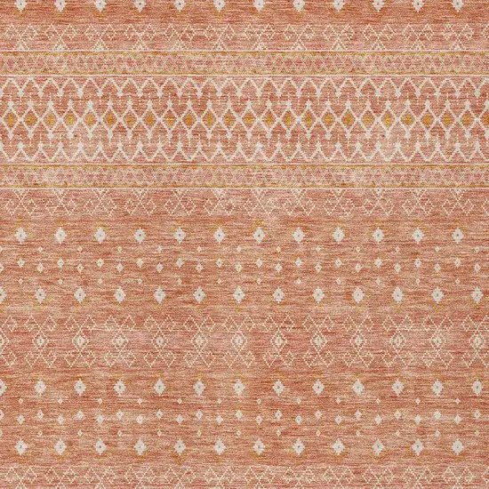 Salmon Gold And Ivory Tribal Washable Indoor Outdoor Area Rug Photo 4