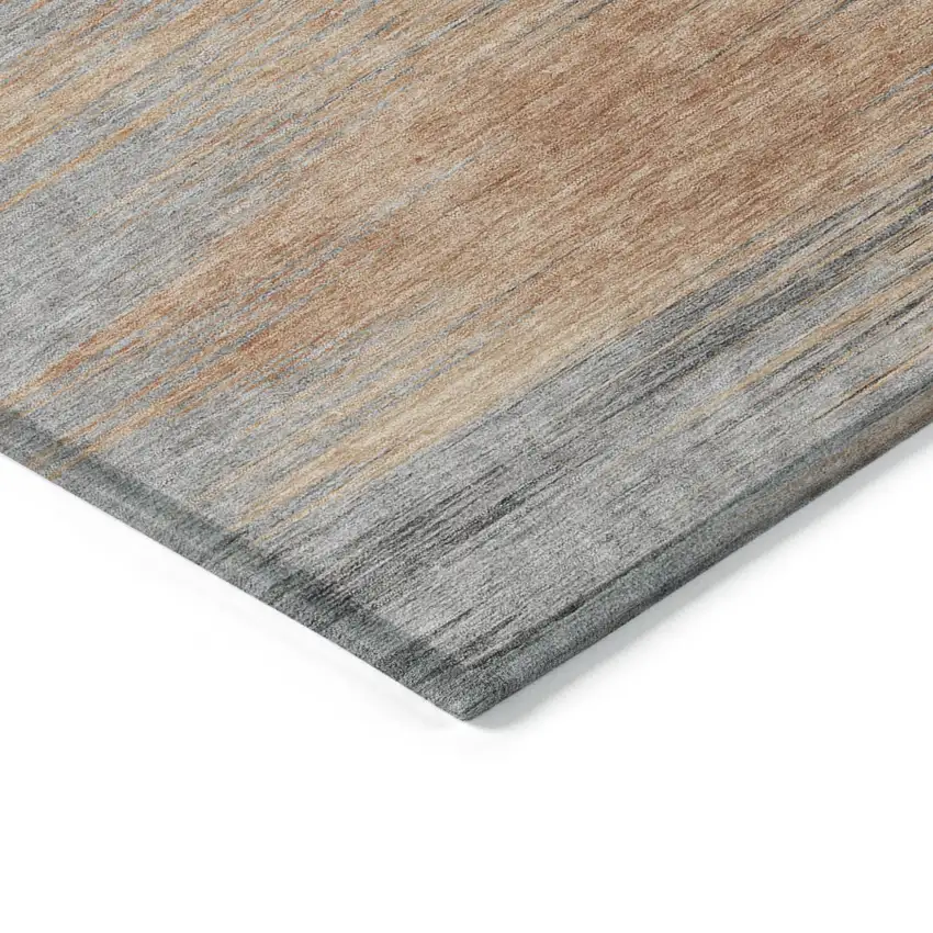 Salmon Gray And Charcoal Abstract Washable Indoor Outdoor Area Rug Photo 4