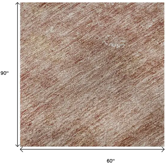 Salmon Gray And Ivory Abstract Washable Area Rug With UV Protection Photo 9