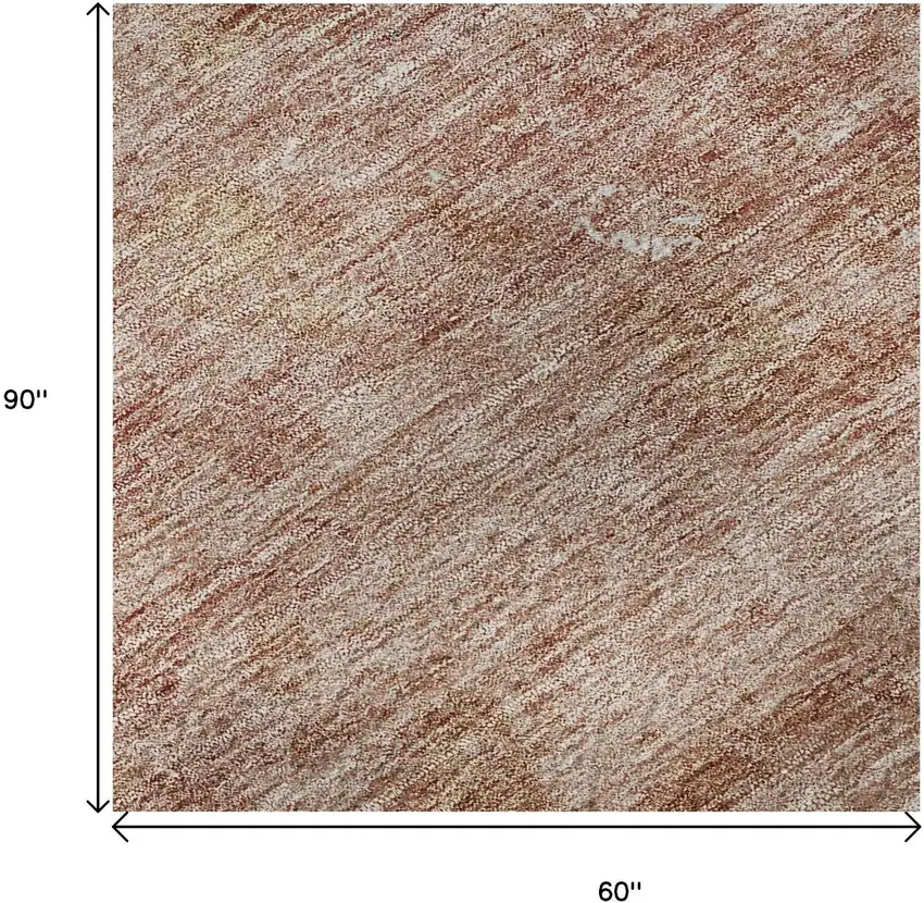 Salmon Gray And Ivory Abstract Washable Area Rug With UV Protection Photo 9