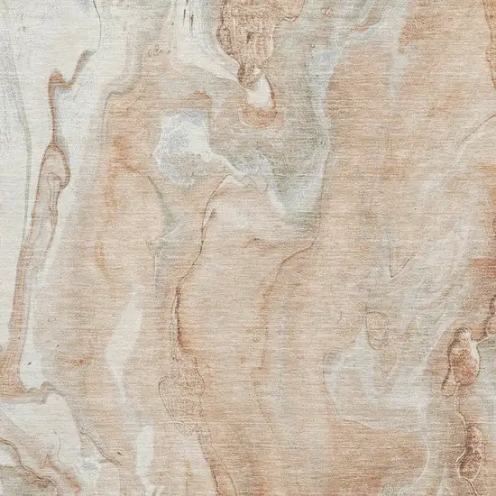 Salmon Gray And Ivory Abstract Washable Area Rug With UV Protection Photo 2