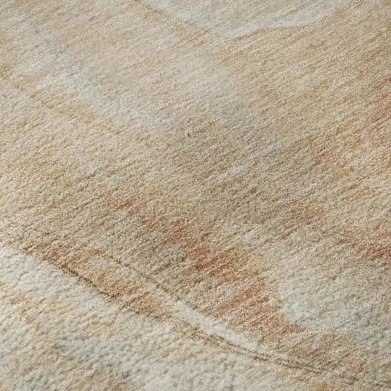 Salmon Gray And Ivory Abstract Washable Area Rug With UV Protection Photo 9