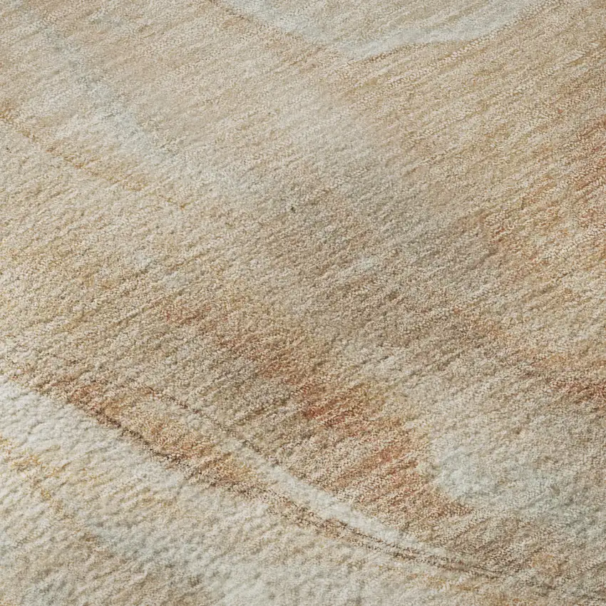 Salmon Gray And Ivory Abstract Washable Area Rug With UV Protection Photo 9