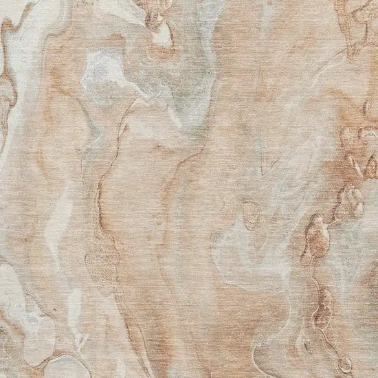 Salmon Gray And Ivory Abstract Washable Area Rug With UV Protection Photo 2