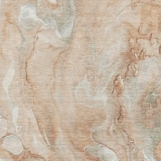 Salmon Gray And Ivory Abstract Washable Area Rug With UV Protection Photo 2