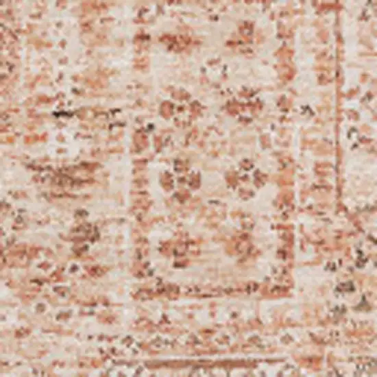 Salmon Gray And Ivory Floral Washable Area Rug With UV Protection Photo 3